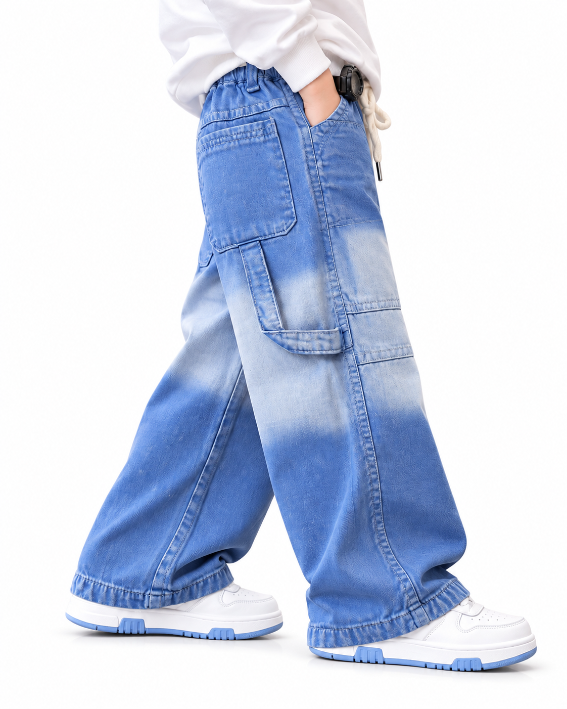 Bleached Blue Carpenter Jeans side