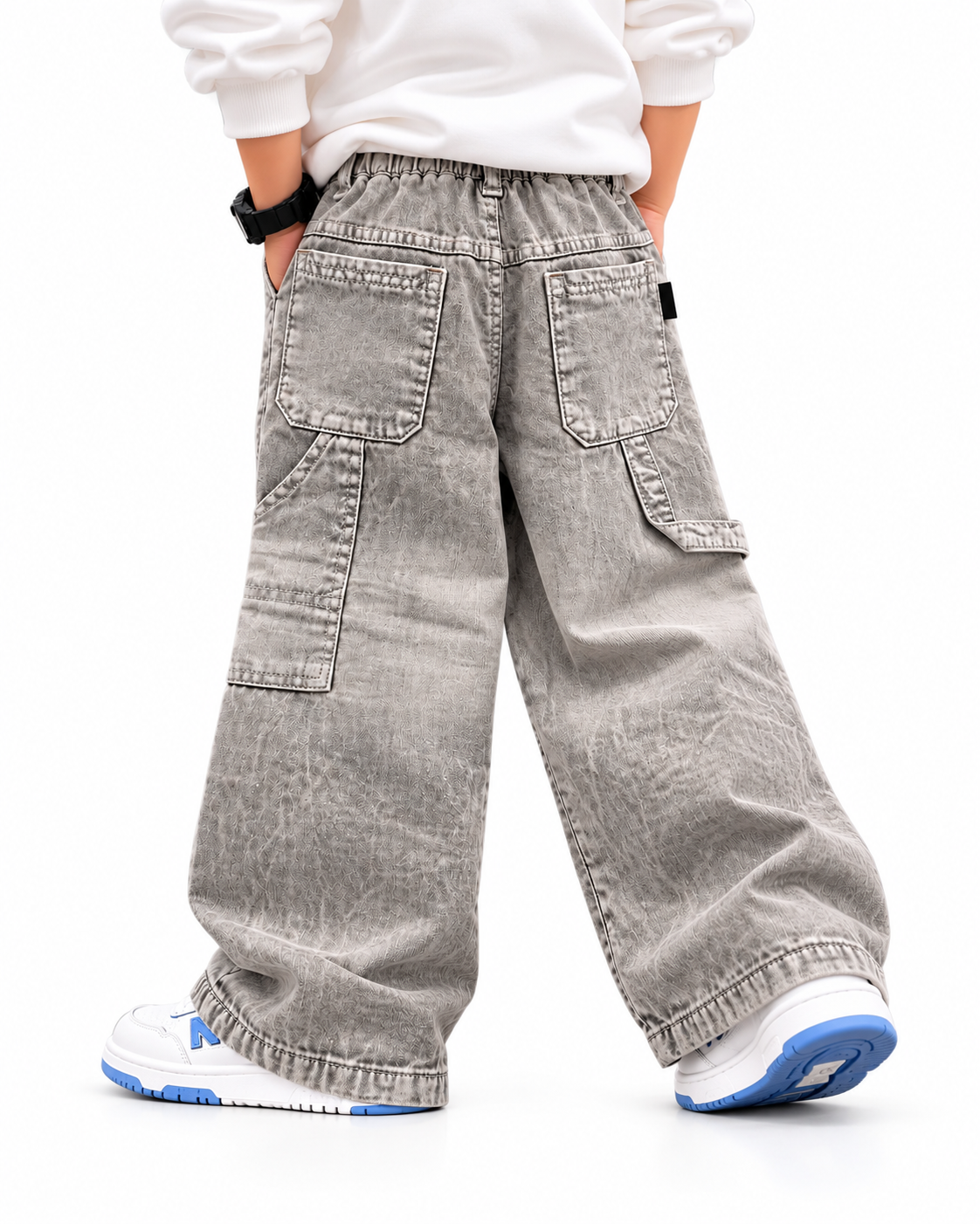 Stone Grey Carpenter Jeans back